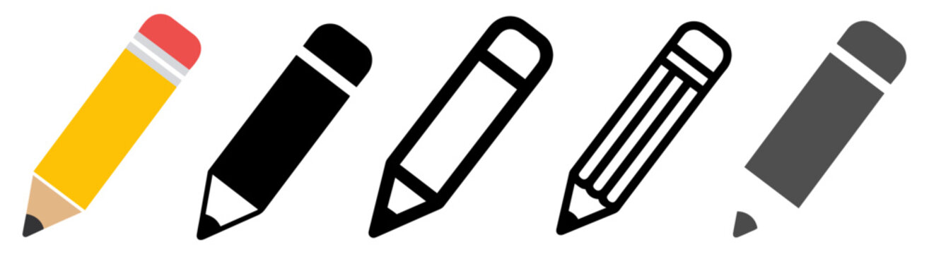 pencil icon set flat design