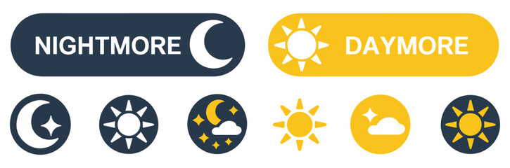 day night mode switch icon set © graphixecho