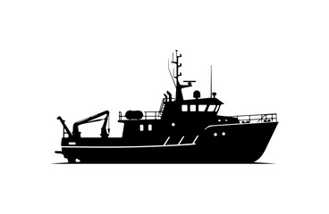 Obraz premium Modern Fishing or Workboat Vector Illustration