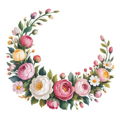 Colorful flowers on a piano keyboard with transparent... isolated on a transparent background