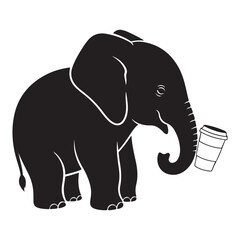 Cute gray elephant cartoon vector illustration for safari wildlife design