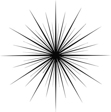 A stylized silhouette of a starburst, with radiating lines and a central point.  Keep it simple and geometric
