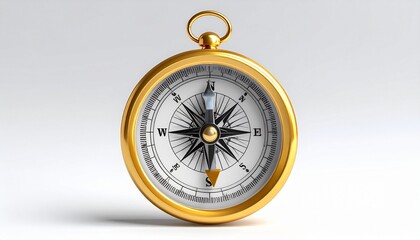 &ldquo;Gold-framed compass with black and gold rose pointing north&rdquo;