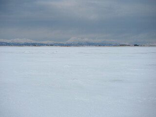 真っ白になった海面