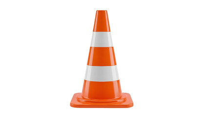 Orange Traffic Cone on White Background
