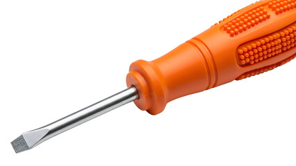 Orange Screwdriver on White Background