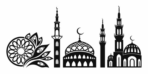 Diverse architectural landmarks and cultural symbols from around the world Vector © rabby