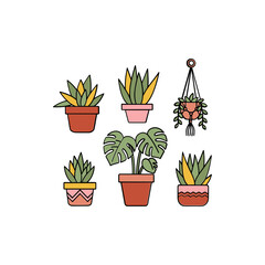 Obraz premium Collection of Various Potted Houseplants 2.