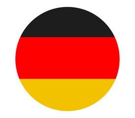 Obraz premium Germany flag icon in a circle with shadow, national symbol for country, vector illustration, patriotic concept.