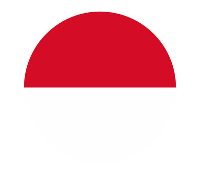 Monaco flag half circle, red and white stripes, simple vector art for national representation