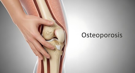 A person clutching their knee in pain due to osteoporosis.