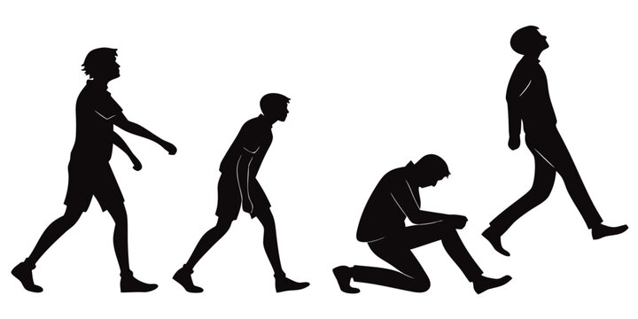 Evolution of human posture and movement from ancient to modern times Vector