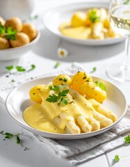 Spargelgericht mit Sauce Hollandaise