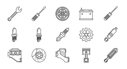 Obraz premium Mechanical Parts and Tools Collection.