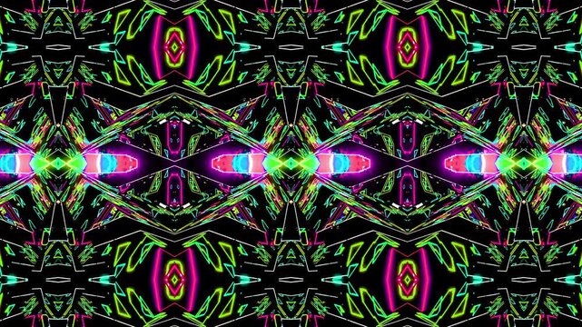 Psychedelic kaleidoscope for psytrance festivals and trance music videos. Mesmerizing fractal patterns with spiritual mandala geometry. Perfect VJ loop. 4K quality.