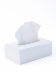 3D minimalist white tissue box mockup isolated