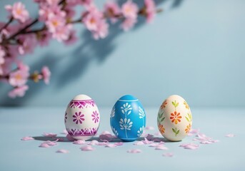 Easter eggs and cherry blossoms