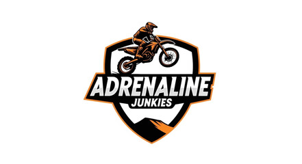 Adrenaline Junkies Motorbike Logo Design. © milah