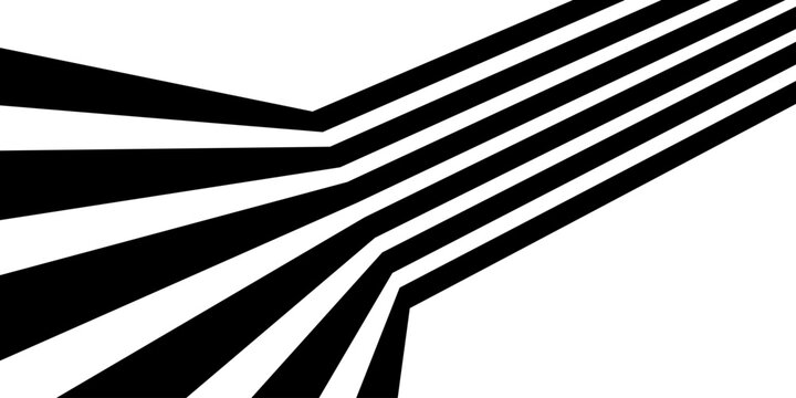 3d perspective abstract lines stripes. Dimensional effect dynamic line curve, road theme isolated on white background