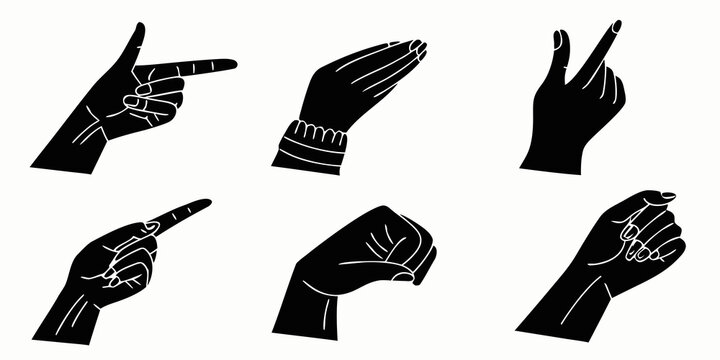Hand gestures representing the letters of the american sign language alphabet Vector