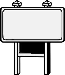 Fototapeta premium A blank, empty sign with a white rectangular board and two posts