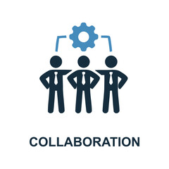 Teamwork Icon: This symbolic illustration of collaboration, teamwork, and synergy is visually represented through a simple icon depicting three figures.