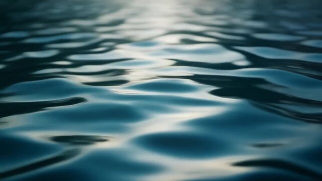 Soft reflection moving light across polished water surface calm rhythmic pattern camera tilt up soft reflection of moving light across polished water