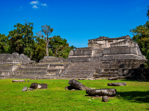 Temple of the Wooden Lintel, Plaza A, Caracol Archaeological Site, Cayo District, Belize
