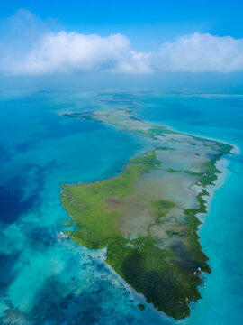 Hick's Cayes, aerial view, Belize District, Belize