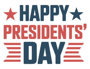 Happy Presidents Day Celebration with American Flag Typography