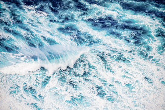 Waves make patterns on the surface of the ocean in Portugal&acirc;&euro;&trade;s Madeira region, showcasing the beauty of nature