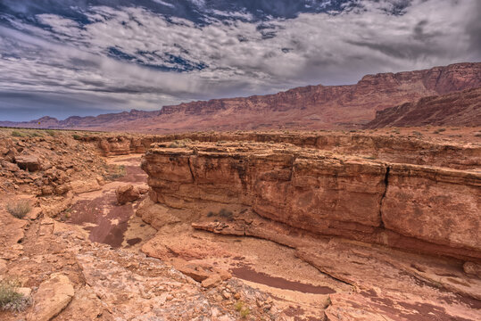 View of a small slot canyon called Jackass Creek off of US89A next to Echo Cliffs on the way to Vermilion Cliffs Arizona