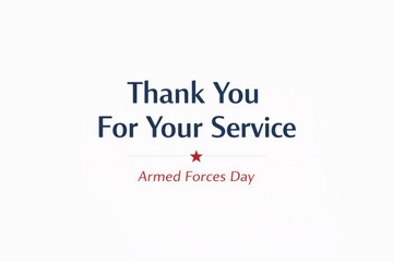 Fototapeta premium Armed forces day thank you message with star, background