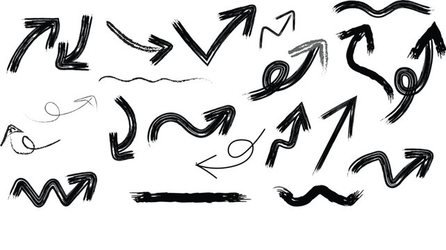 Hand Drawn Black Arrows 