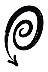 Hand drawn spiral arrow doodle sketch icon