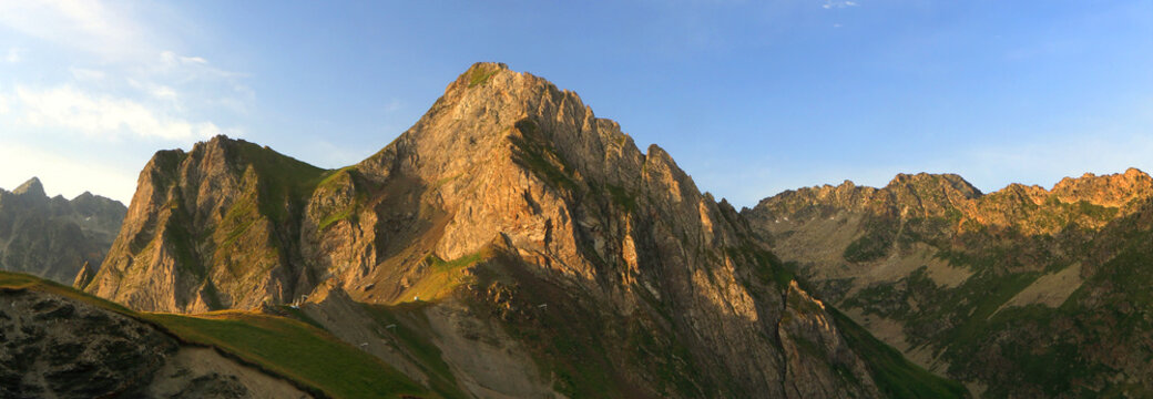 Panoramic views of the Pyrenees from Col Du Tourmalet 2115metres, France