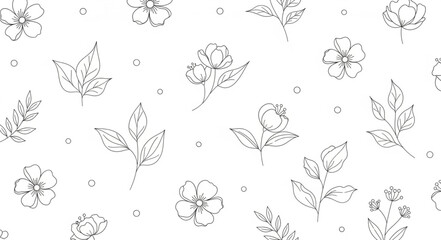 Black and White Floral Pattern. © Kirana