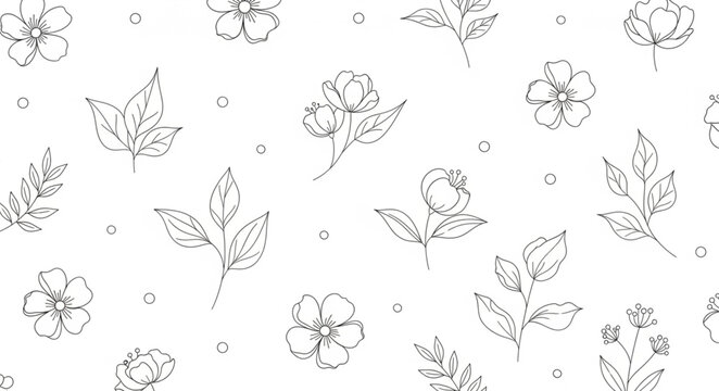 Black and White Floral Pattern.