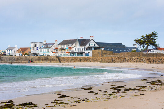 Cobo Bay on the west coast of Guernsey Island, Bailiwick of Guernsey, United Kingdom