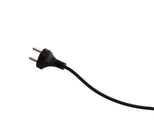 Black cord with two-pin electrical connector