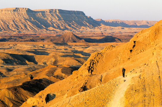 Makhtesh Ramon is a geological landform, commonly known as 'crater' but more accurately described as erosion cirque, Negev, Israel