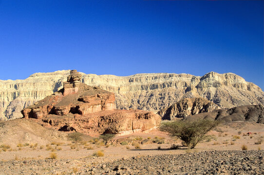 Rock formation caused by wind and water erosion, Timna Valley Park, Negev, Israel, Middle East, Western Asia