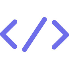 Obraz premium Blue And Turquoise AI Technology Doodle Outline Sticker With Coding Element. Bright Flat Icon