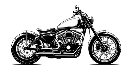 Black and White Motorcycle Illustration. © IPAN