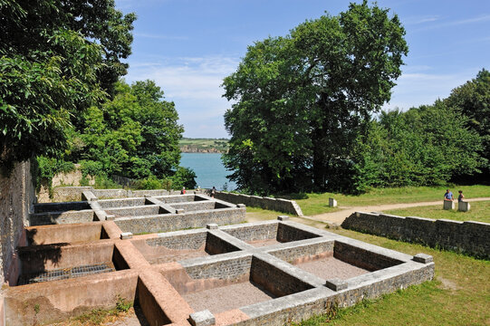 Remains of an ancient Garum factory, from Gallo-Roman period, Plomarc'h Pella site, Douarnenez, Finistere department, Brittany region, France