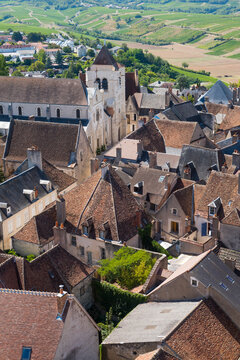 View of the city centre from the top of the Tour des Fiefs, Sancerre, Cher department, Historic province of Berry, Centre-Val de Loire region, France