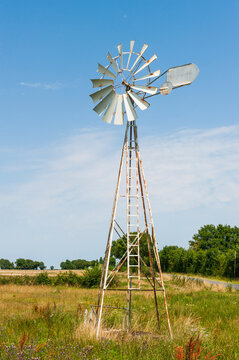 Windpump, Cher department, Centre-Val-de-Loire region, France, Europe