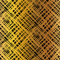 Gold colorful seamless grunge pattern featuring abstract shapes, doodles, scribbles, geometric elements, grids, lines