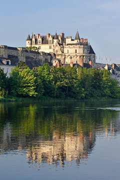 Chateau d'Amboise on the Loire River at Amboise, Touraine, department of Indre-et-Loire, Centre-Val de Loire region, France, Europe