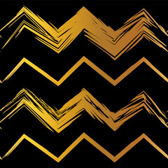 Gold colorful seamless grunge pattern featuring abstract shapes, doodles, scribbles, geometric elements, waves, lines